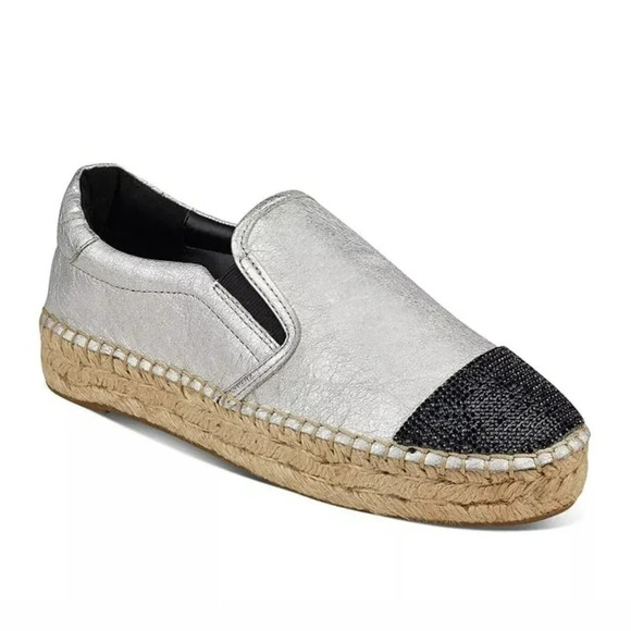 Kendall & Kylie Shoes - Kendall + Kylie Women's Joss Embellished Espadrilles Silver Size 8.5 (MSRP $110)